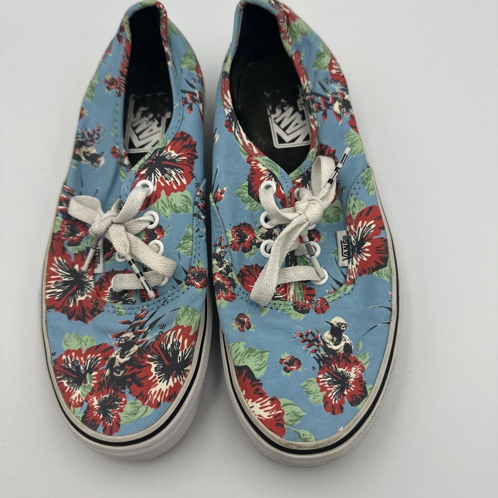 Vans Authentic Star Wars Floral Aloha Sneakers Mens 6 Womens 7.5 Blue Canvas